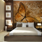 Paris Prix Papier Peint  Butterfly Sepia. Coloris disponibles : Multicolore