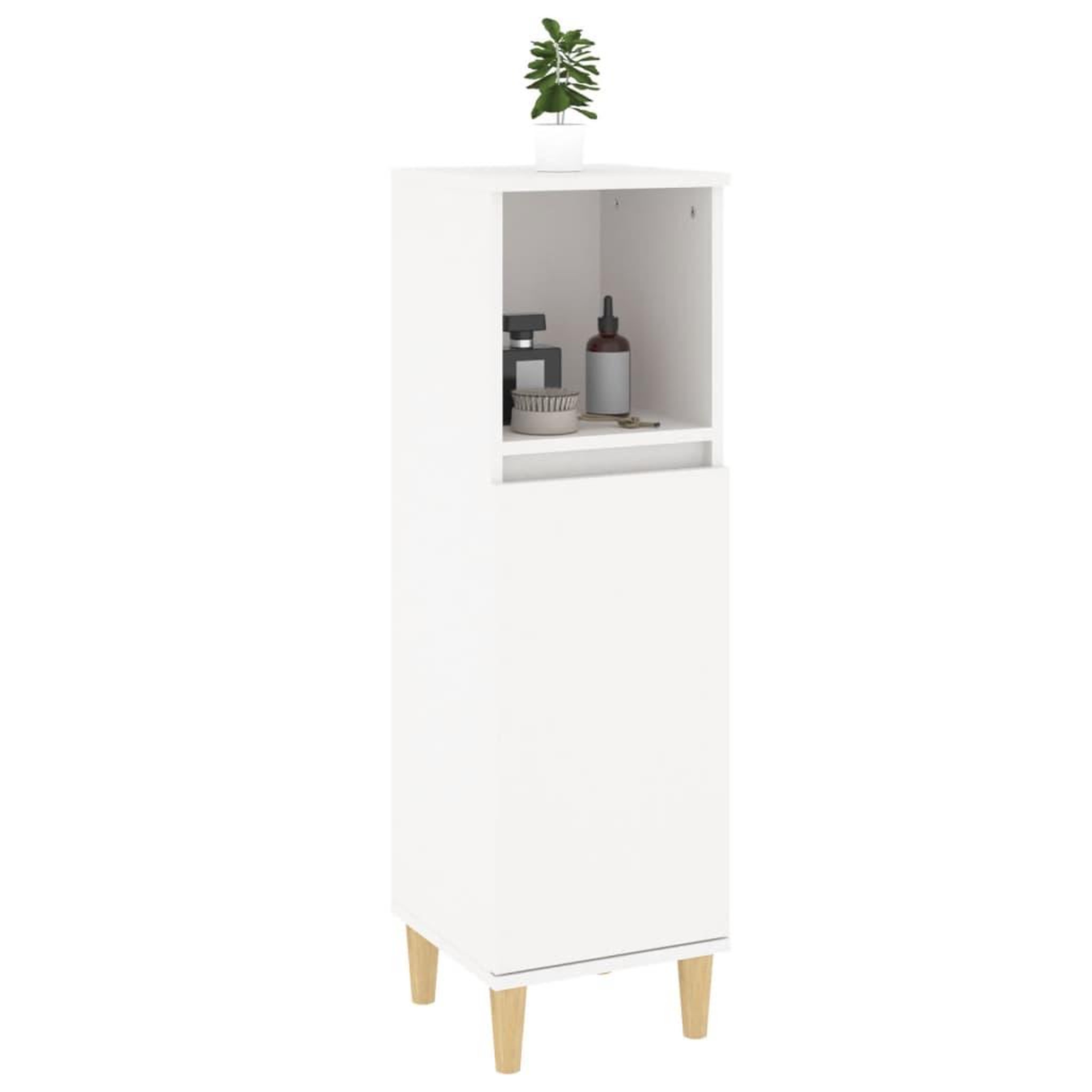 Voir la diapositive 5 : VIDAXL Armoire de salle de bain blanc 30x30x100 cm bois d'ingenierie