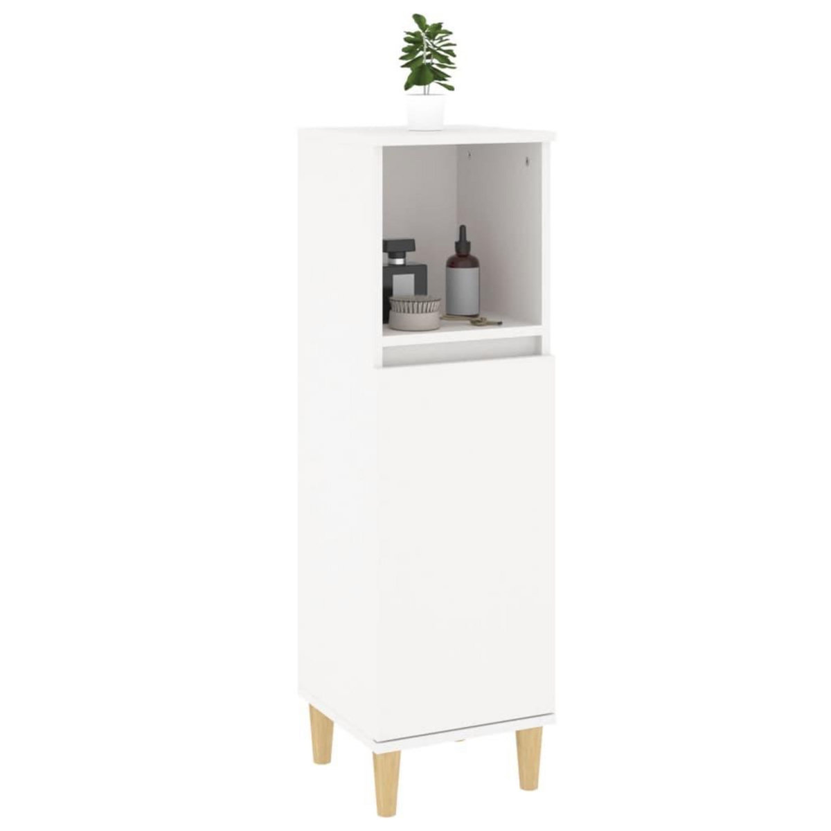 VIDAXL Armoire de salle de bain blanc 30x30x100 cm bois d'ingenierie