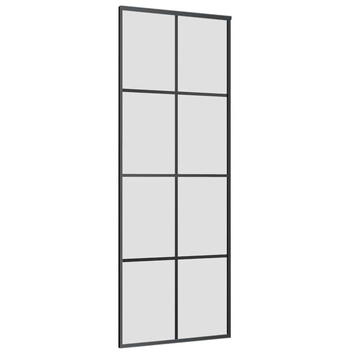 VIDAXL Porte coulissante kit de quincaillerie noir 76x205 cm verre ESG