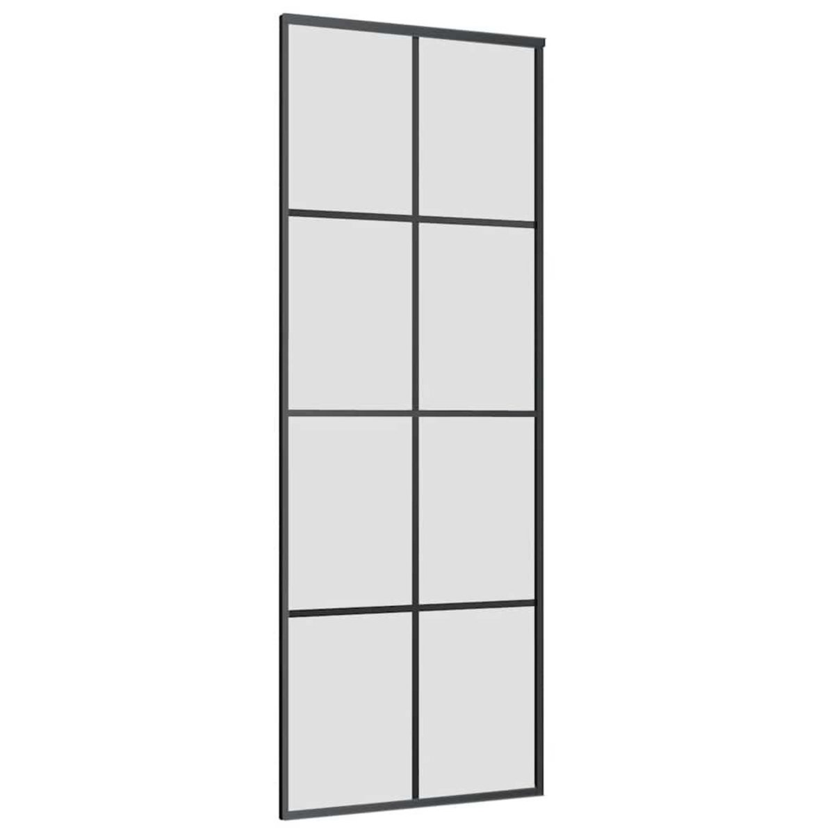 VIDAXL Porte coulissante kit de quincaillerie noir 76x205 cm verre ESG