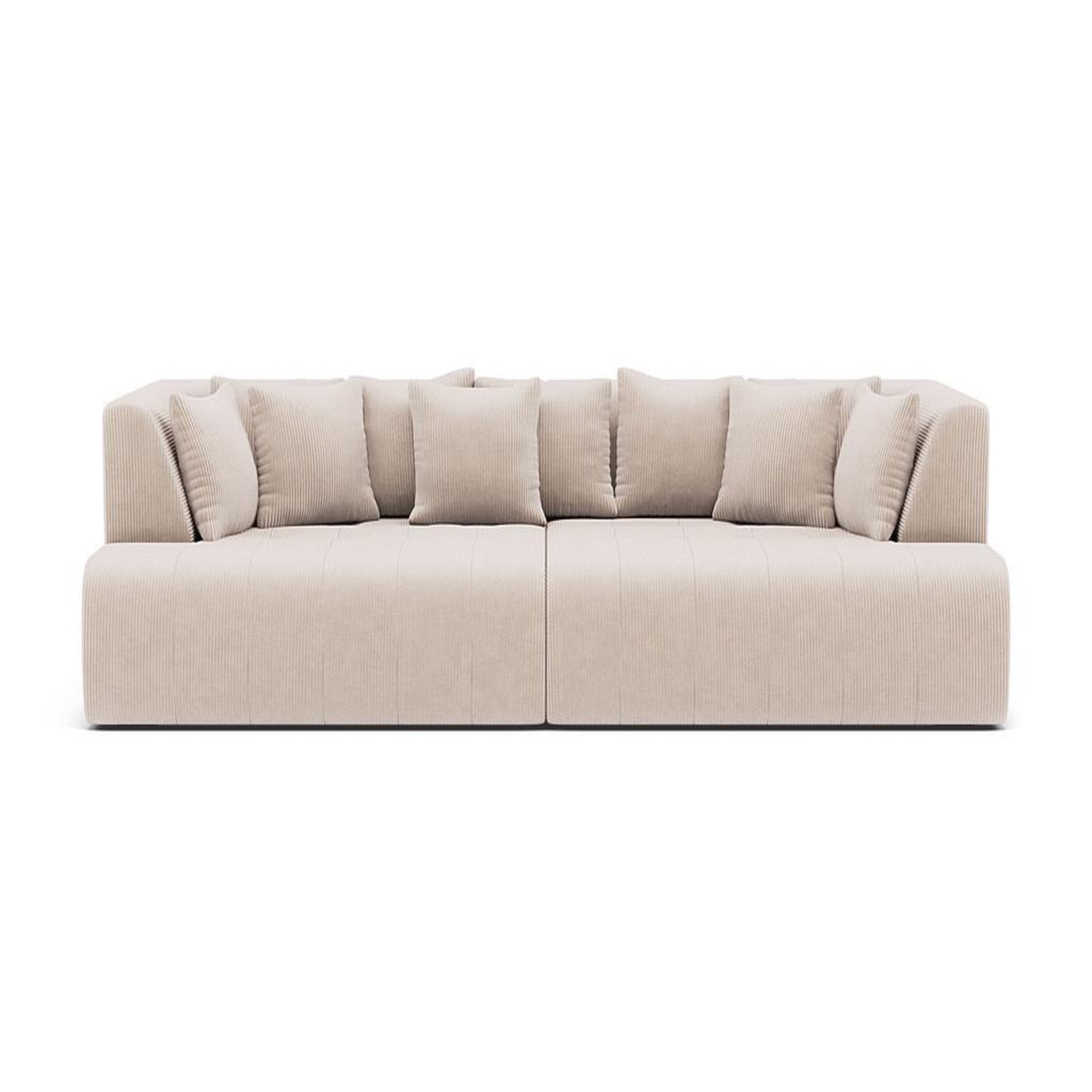 Voir la diapositive 1 : LISA DESIGN Onyx - canapé droit 4 places avec double méridienne - assise profonde - en velours côtelé