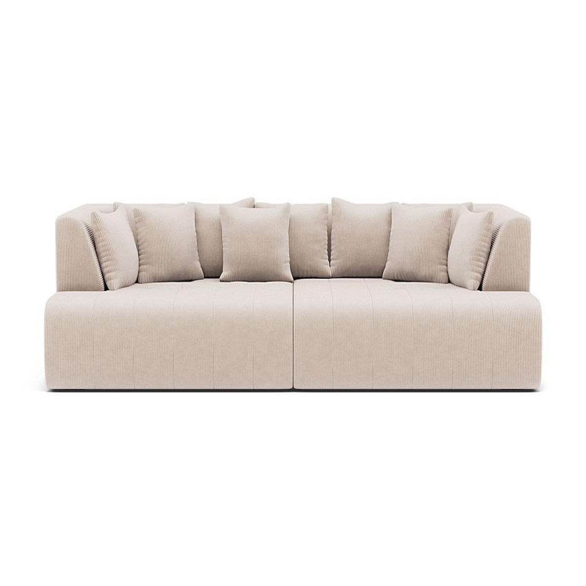 LISA DESIGN Onyx - canapé droit 4 places avec double méridienne - assise profonde - en velours côtelé