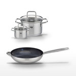 ELO Lot Poêle céramique 32 cm & 2 Faitouts 12/20 cm Elo Profi Therm Platinum