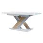 Voir la diapositive 2 : BEST MOBILIER Buriti - table à manger extensible - blanc et chêne clair - 4 à 6 personnes