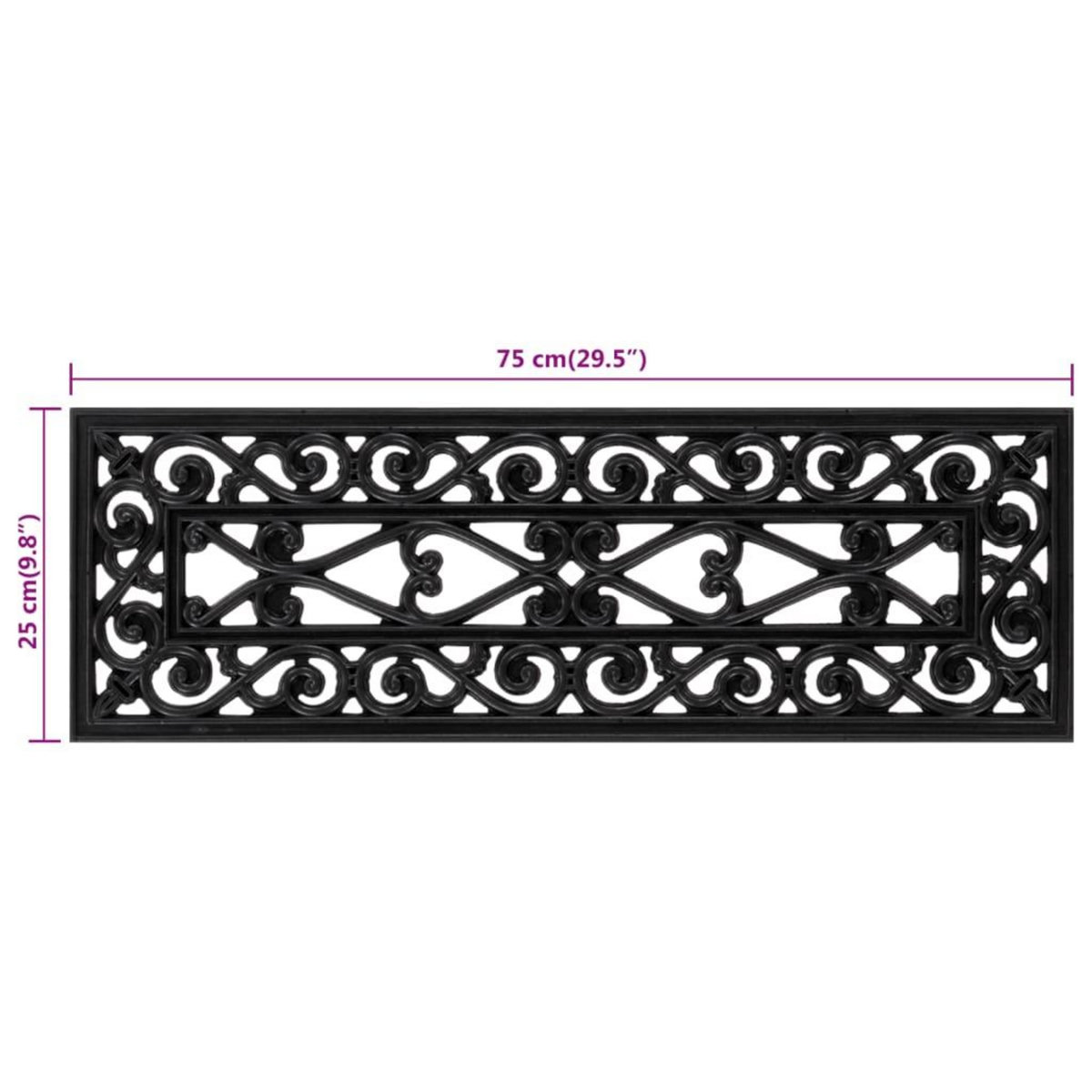 VIDAXL Marches d'escalier 10 pcs 25x75 cm caoutchouc