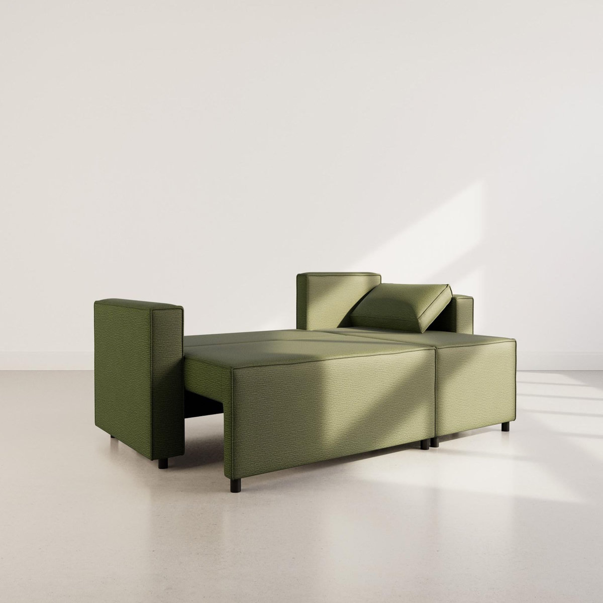 BEST MOBILIER Jonas - canapé d'angle réversible 4 places convertible avec coffre en tissu texturé