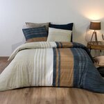 ATELIER DU COTON Housse de couette 240x220 ROMANE + 2 taies coton 57 fils