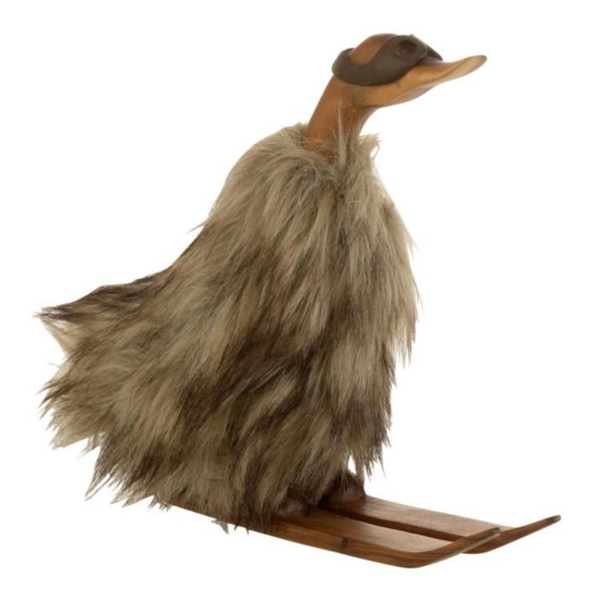 Paris Prix Statuette Déco  Canard Skieur  29cm Marron