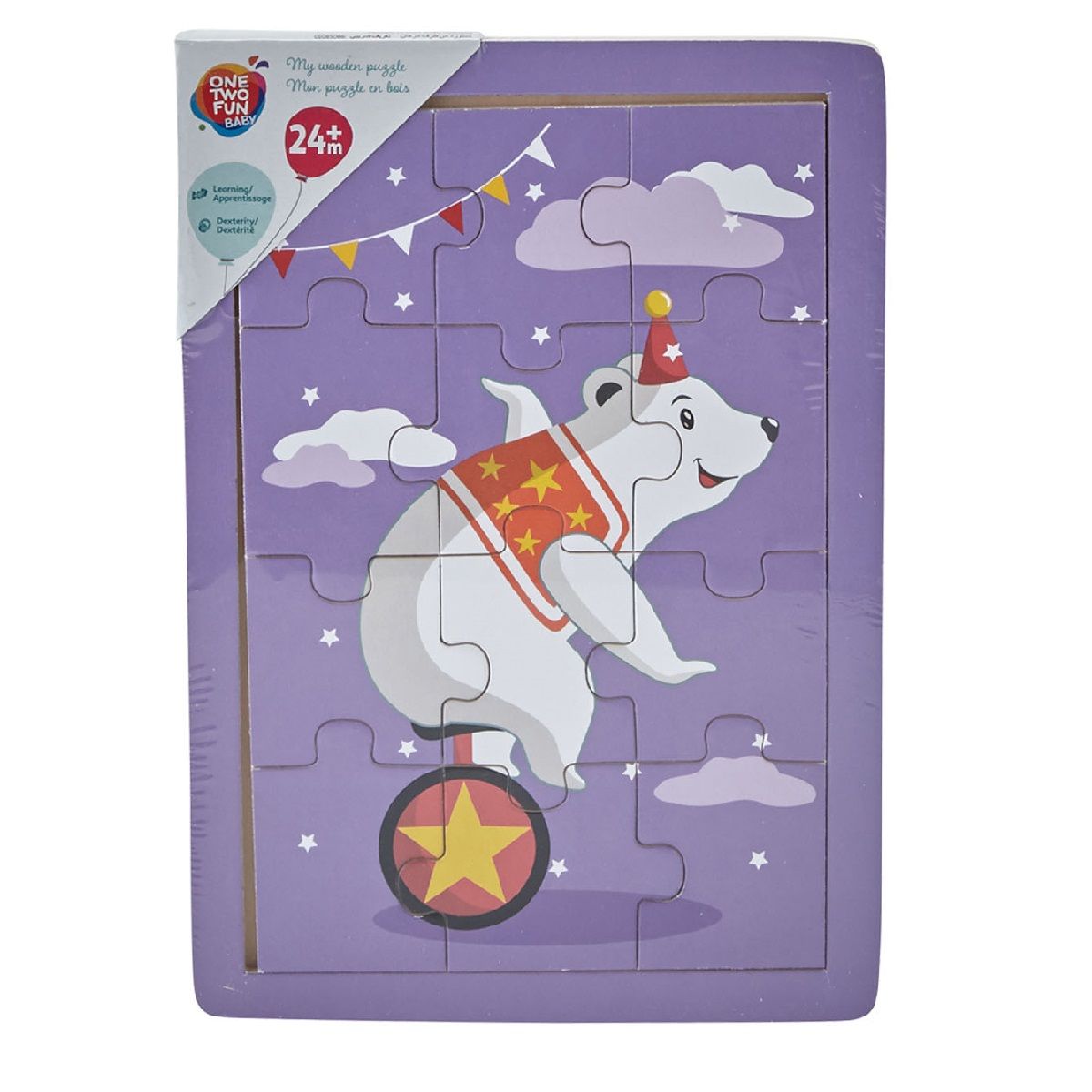 One Two Fun Puzzle Bois 12 Pièces