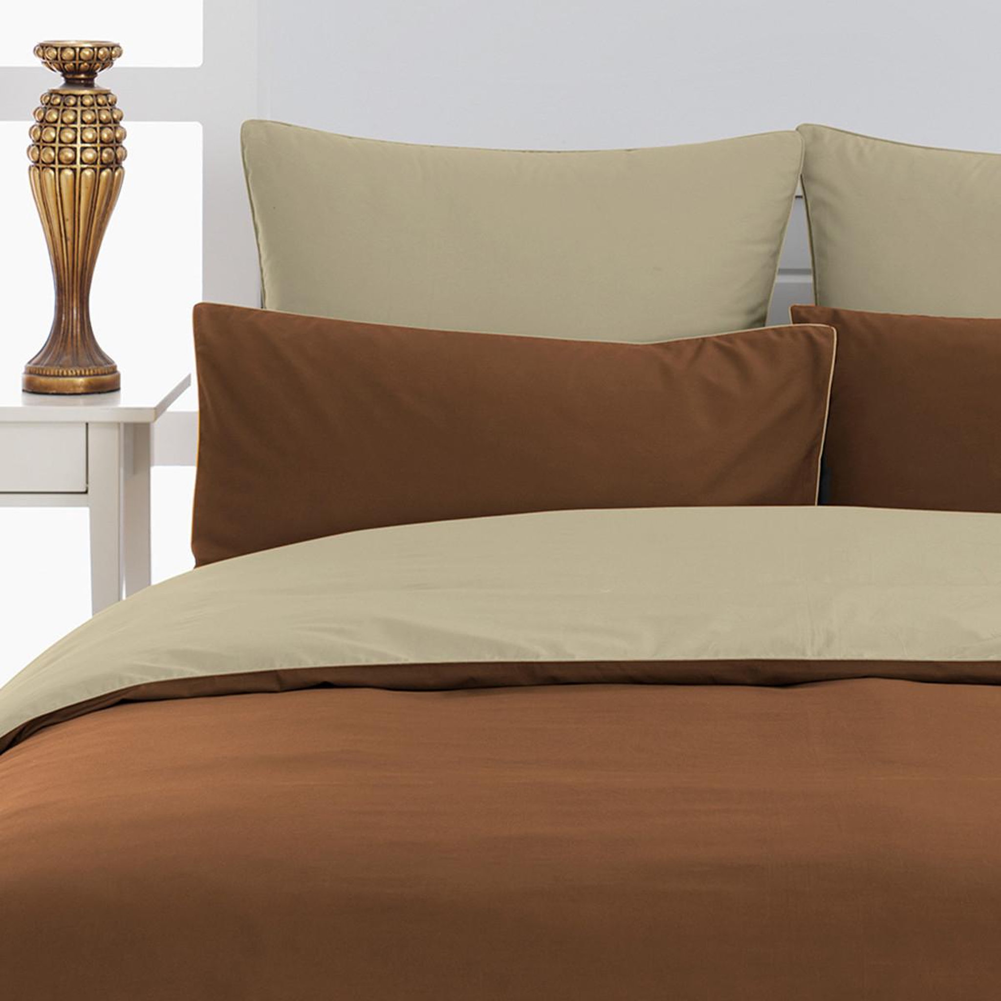 Voir la diapositive 3 : Sensei Maison Lot de 2 taies d'oreiller bicolores en percale coton DOZMARY