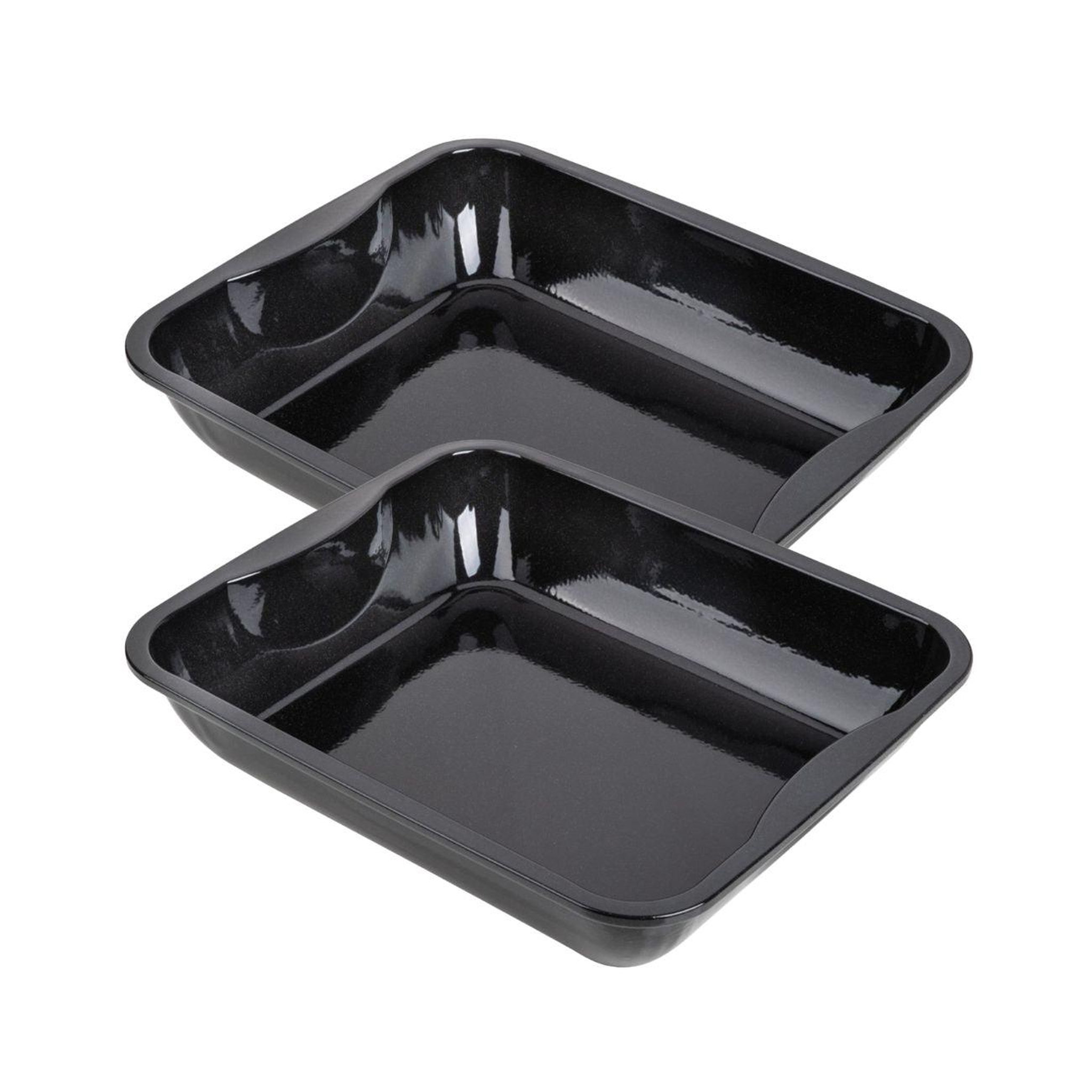 ZENKER Lot de 2 plats four 40/34/8 cm en acier émaillé avec 2 ustensiles zenker special cooking