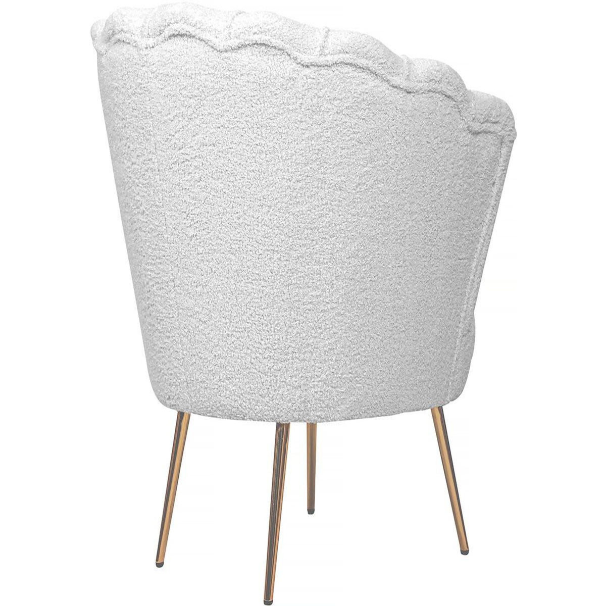 Habitat et Jardin Fauteuil bouclette  Floria  - 75 x 68 x 77,5 cm -  Blanc