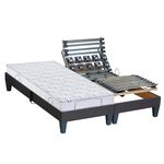 IDLITERIE Ensemble relaxation 100% latex 5 zones + sommier réglage fermeté au niveau lombaire+Epaule - FABRICATION FRANCE. Coloris disponibles : Gris