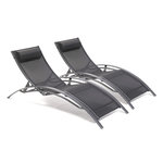 Paris Prix Lot de 2 Bains de Soleil  Cloé  170cm Noir