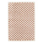 Voir la diapositive 1 : SWEEEK Tapis intérieur shaggy poils longs damier vieux rose et crème