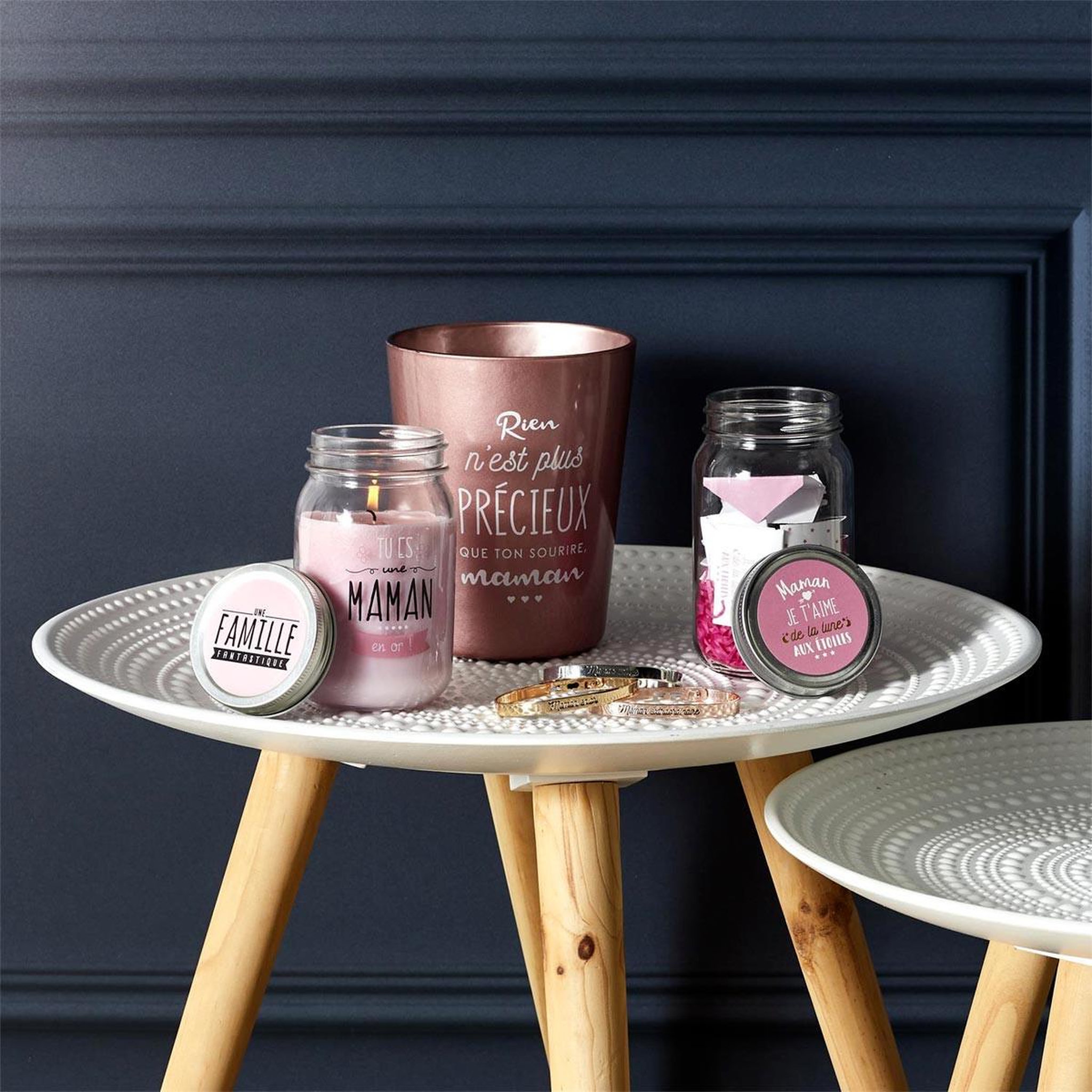 Voir la diapositive 2 : The Home Deco Factory Bougie parfumée en verre  maman  13cm fleur de printemps