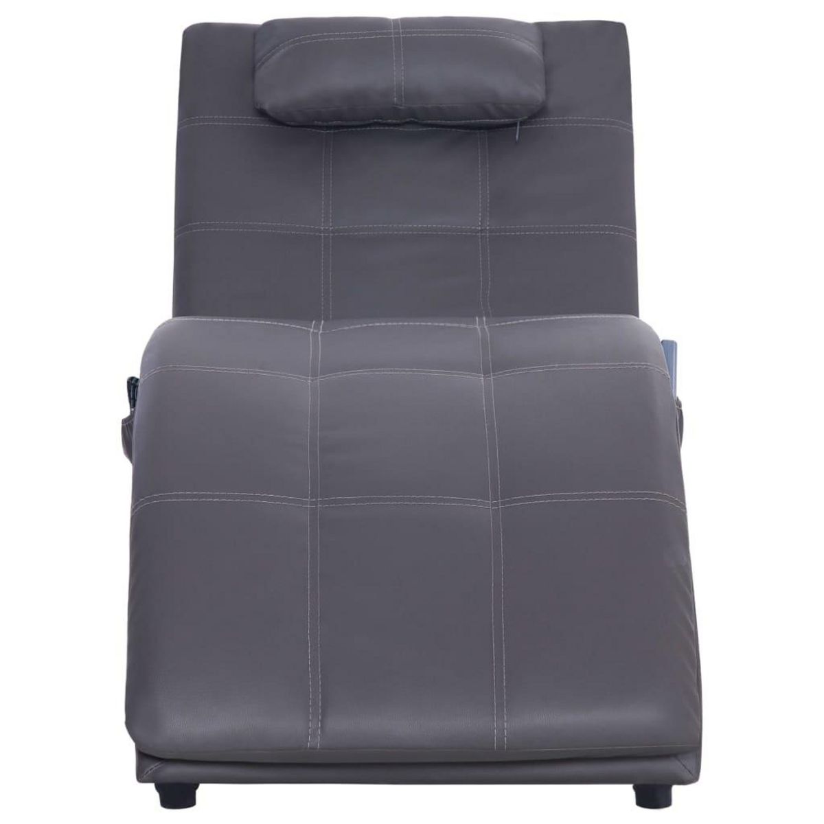 VIDAXL Chaise longue de massage avec oreiller Gris Similicuir