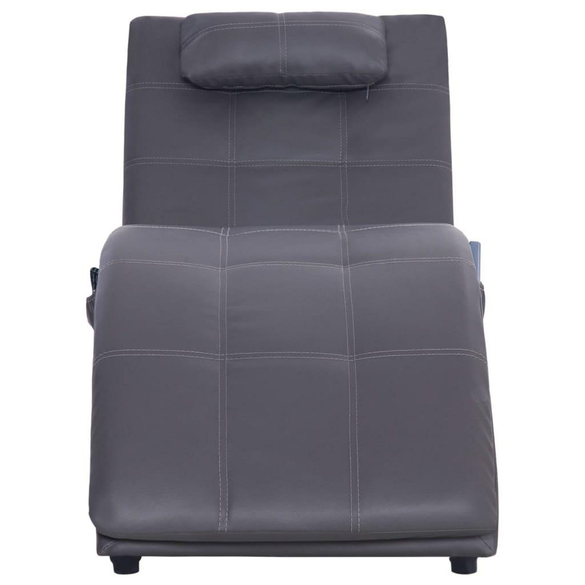 VIDAXL Chaise longue de massage avec oreiller Gris Similicuir