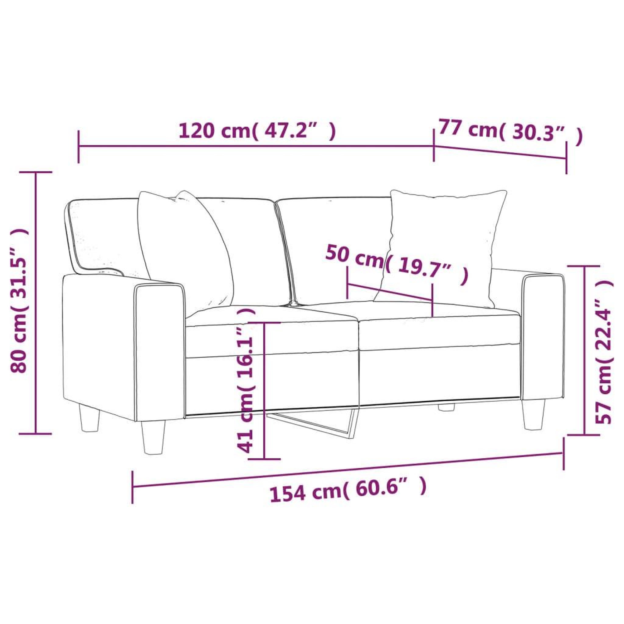 Voir la diapositive 6 : VIDAXL Canape 2 places avec oreillers decoratifs noir 120cm similicuir