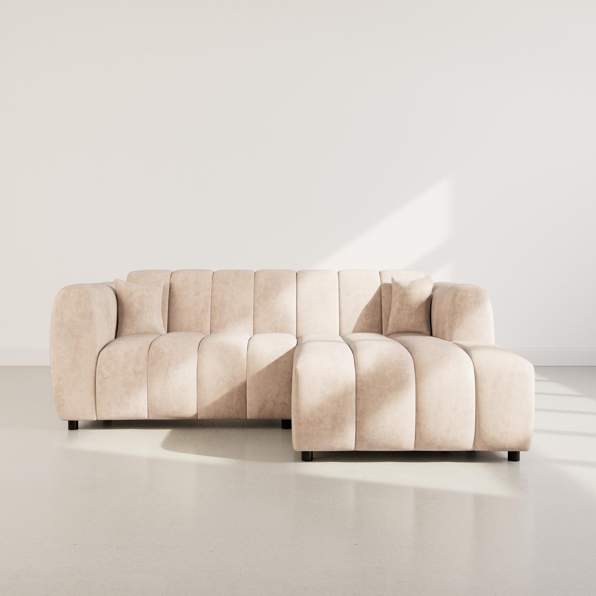 Voir la diapositive 2 : LISA DESIGN Curtis - canapé d'angle droit 4 places en simili