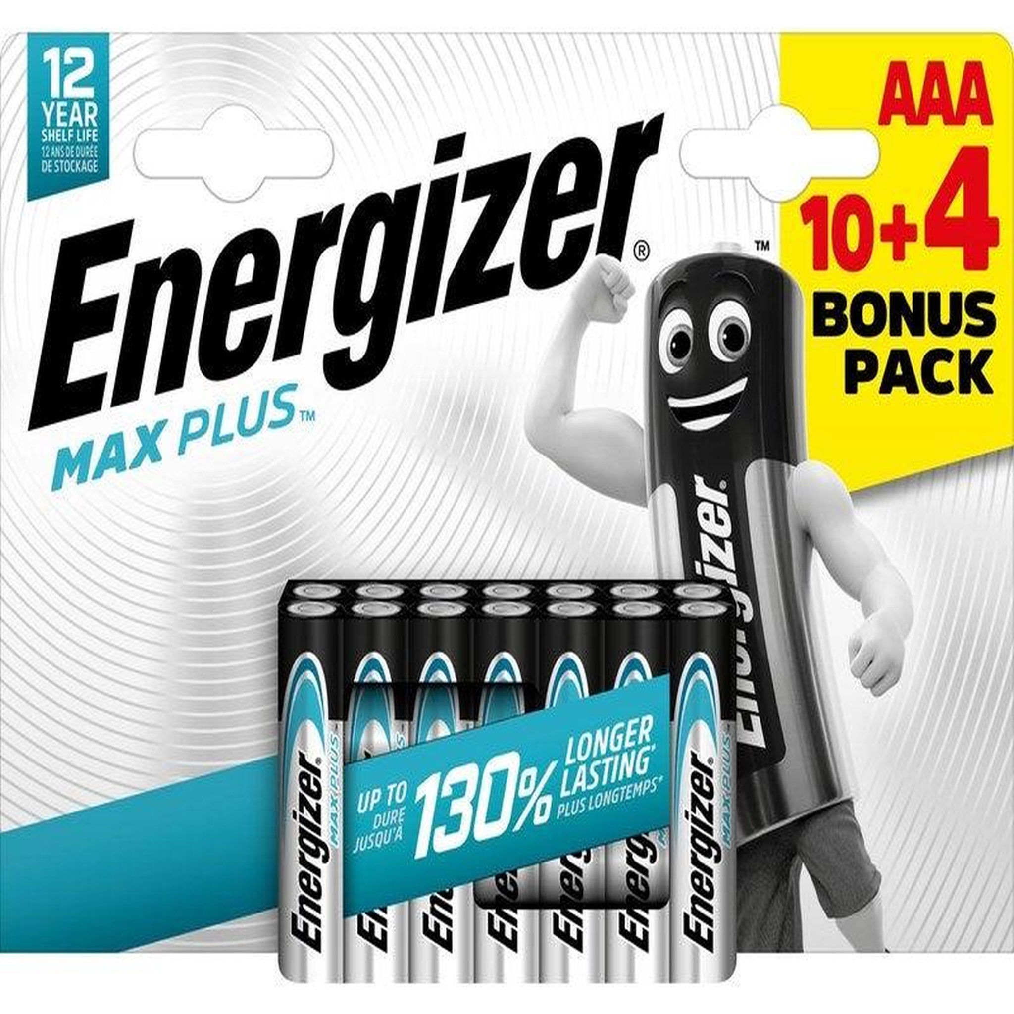 Energizer Lot de 10+4 piles alcaline AAA , 1.5 V, ENERGIZER