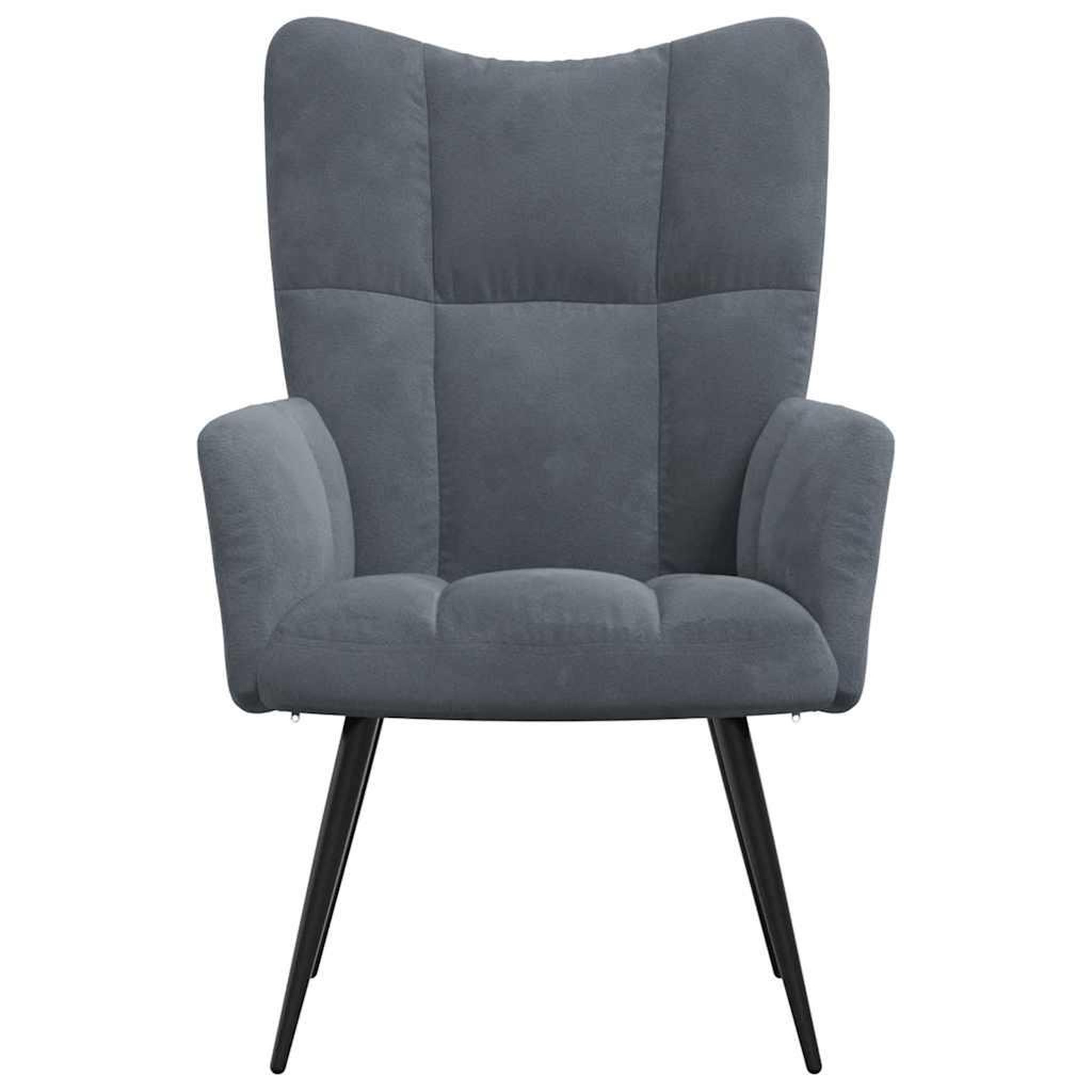 Voir la diapositive 3 : VIDAXL Chaise de relaxation Gris fonce Velours