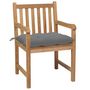 Voir la diapositive 3 : VIDAXL Chaises de jardin lot de 6 et coussins gris Bois de teck solide