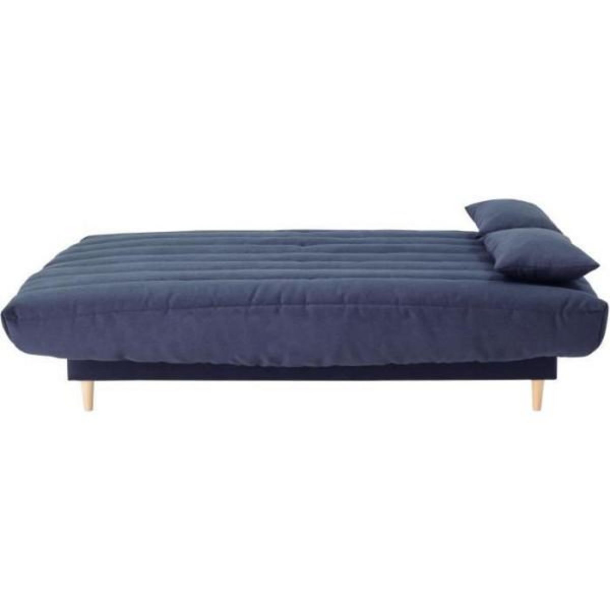 MARKET24 Clic clac 3 places - bleu foncé - Couchage 125x190 cm - Avec coussins