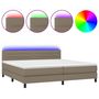 Voir la diapositive 2 : VIDAXL Sommier a lattes de lit et matelas et LED Taupe 200x200cm Tissu