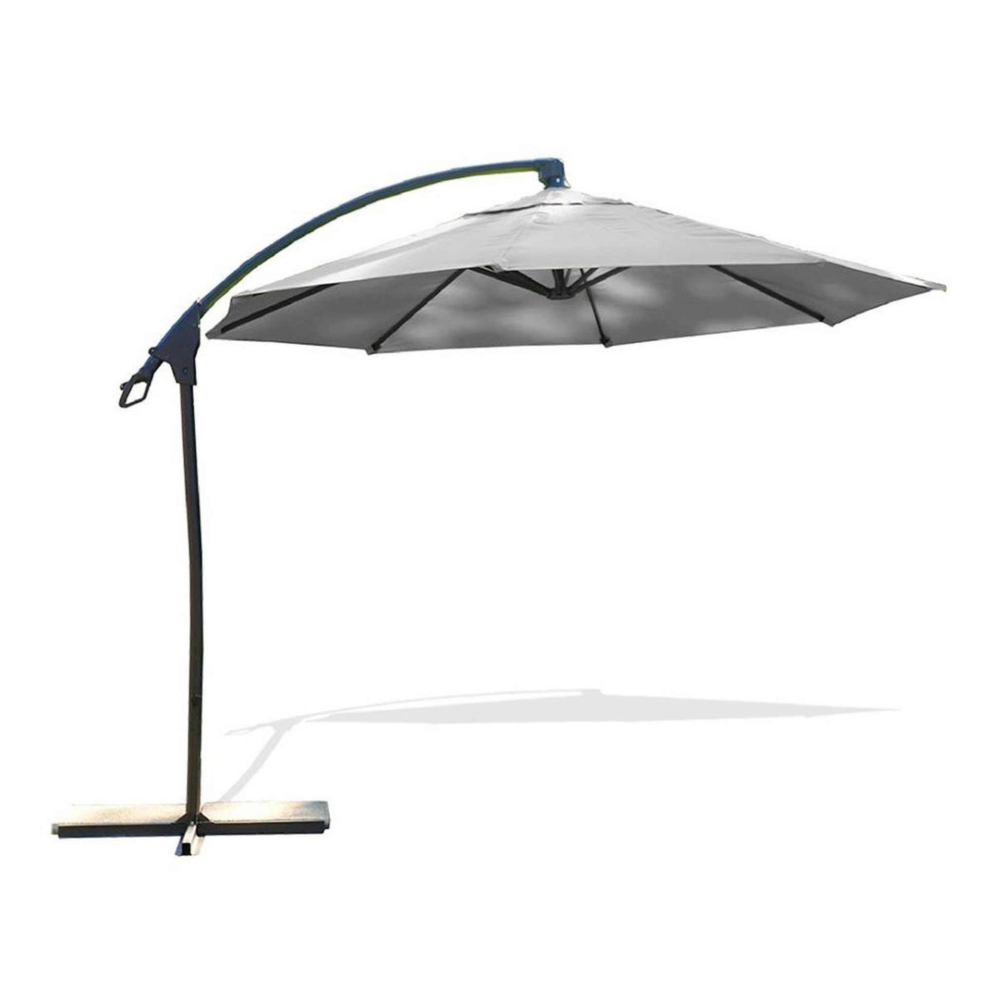 DCB GARDEN Parasol Déporté à Manivelle  Malaga  300cm Gris