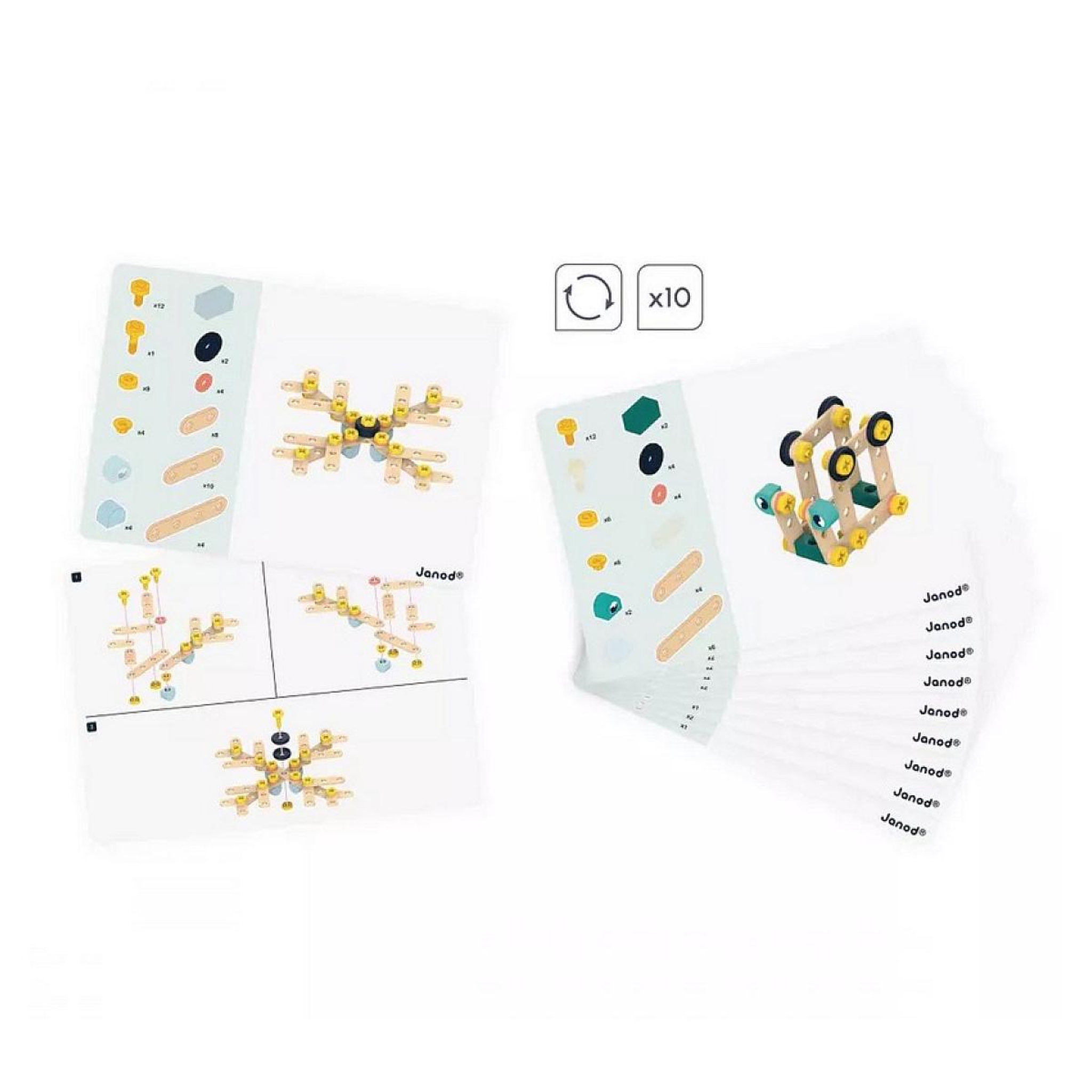 Voir la diapositive 4 : Juratoys-Janod Brico Kids - Baril 100 pcs