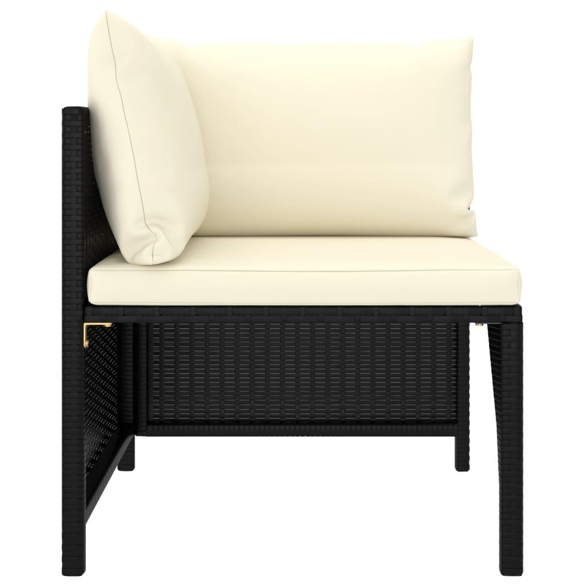 Voir la diapositive 3 : VIDAXL Canape d'angle sectionnel avec coussins Noir Resine tressee