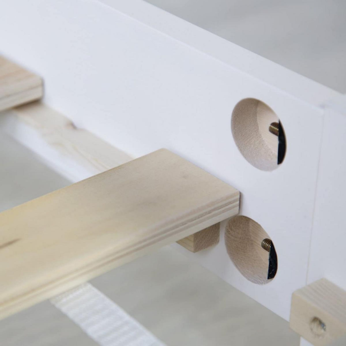 HomeStyle4U Futon lit double 140x200 lit en bois blanc