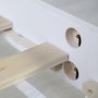 Voir la diapositive 3 : HomeStyle4U Futon lit double 140x200 lit en bois blanc