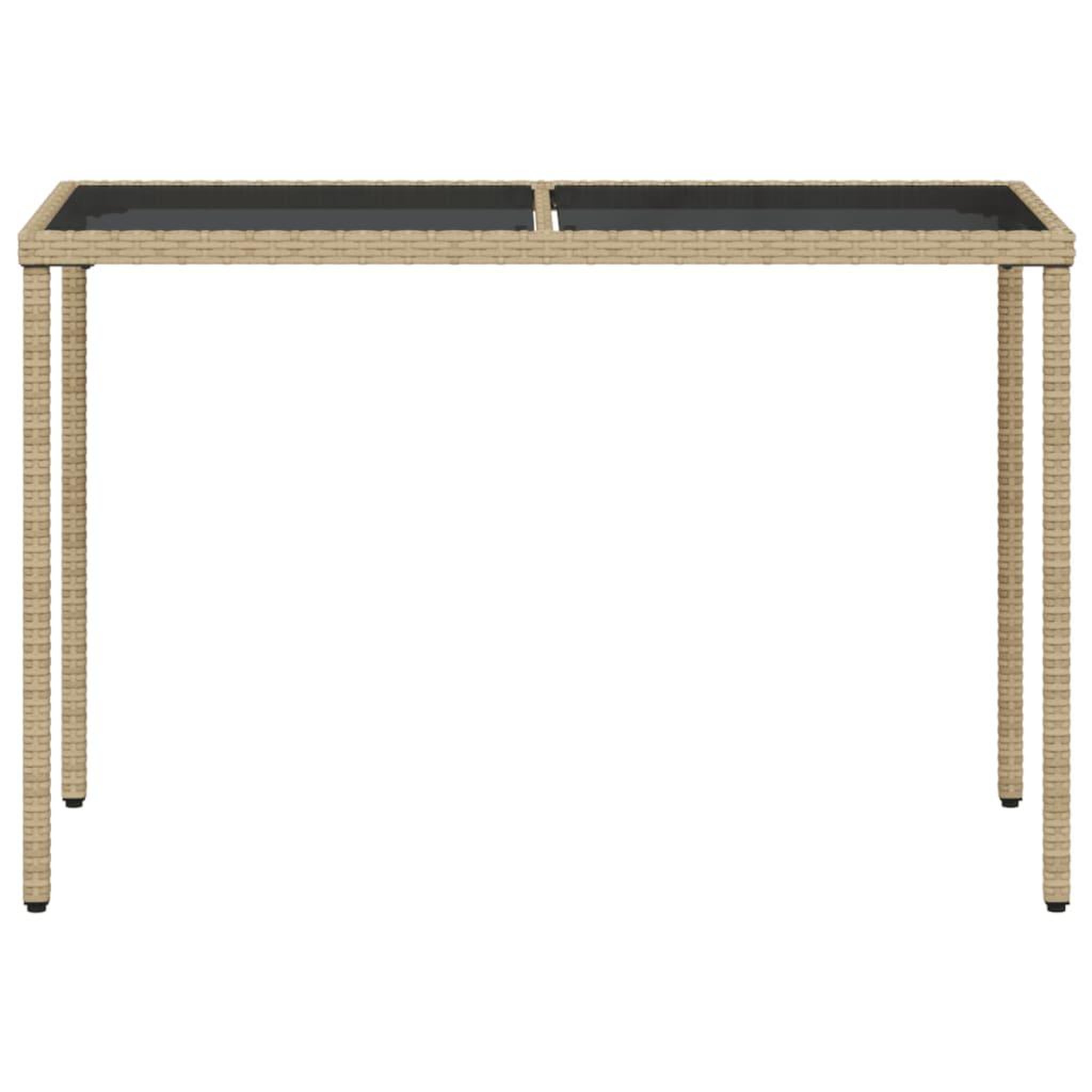 Voir la diapositive 4 : VIDAXL Table de jardin dessus en verre beige 115x54x74 cm poly rotin
