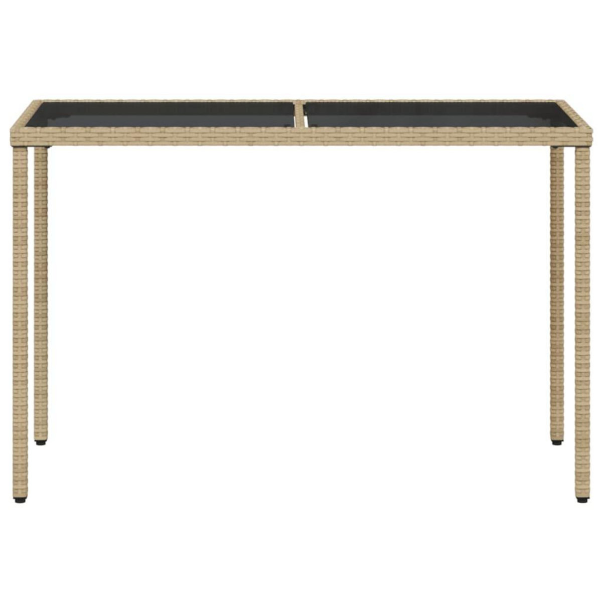 VIDAXL Table de jardin dessus en verre beige 115x54x74 cm poly rotin