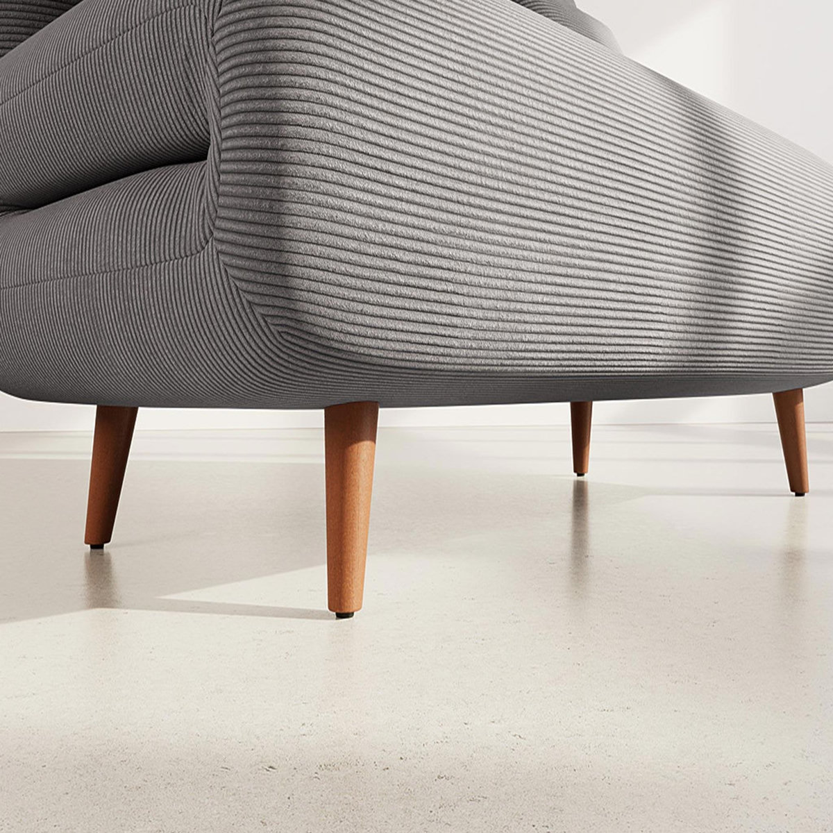 BEST MOBILIER Lumi - banquette convertible clic-clac 2 places en velours côtelé