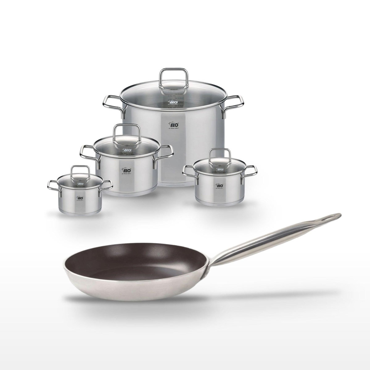 ELO Lot Poêle 32 cm et 4 Faitouts Elo Bistro Line