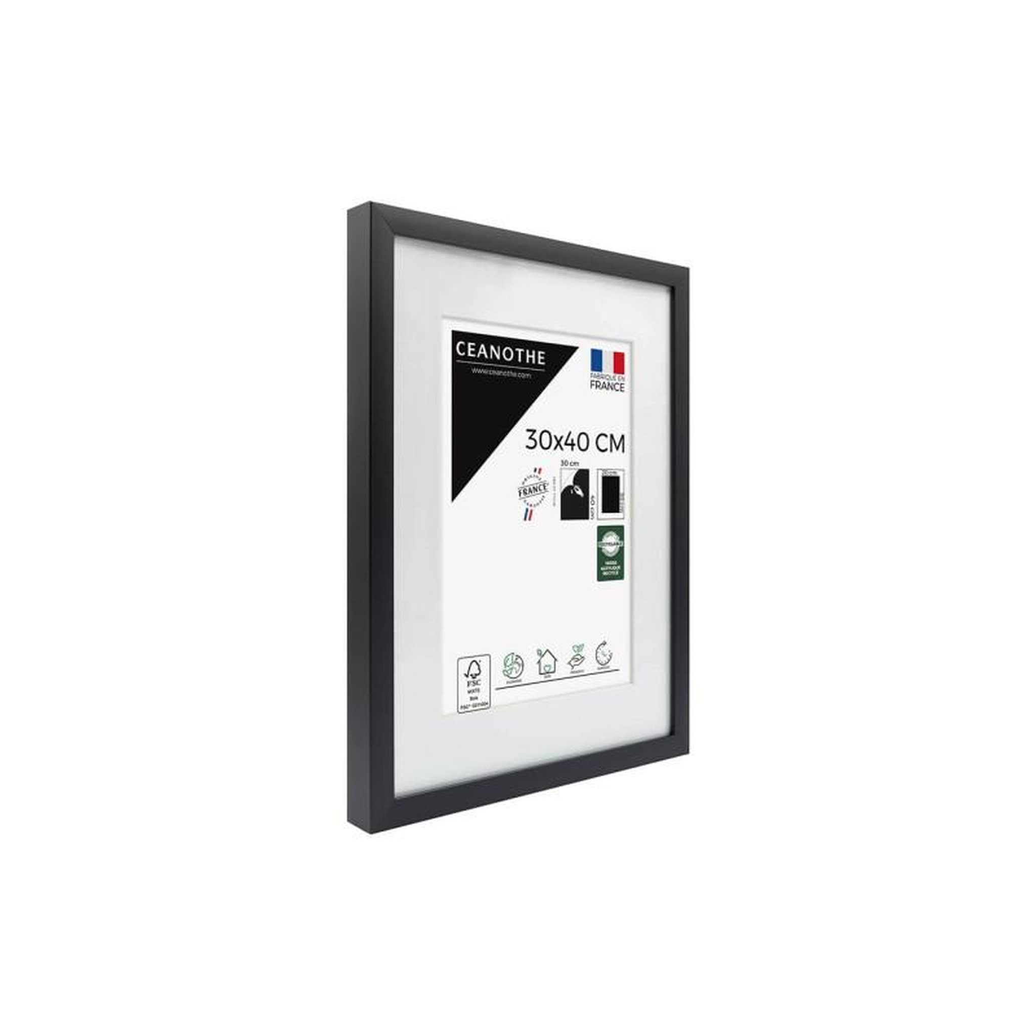 Voir la diapositive 2 : CEANOTHE Cadre Ceanothe CADRE 30X40 OUV 20X30 MILAN NOIR