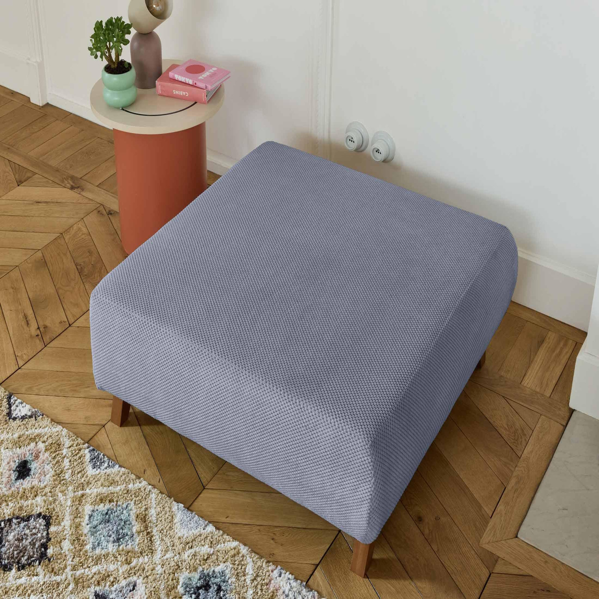 Voir la diapositive 4 : BEST MOBILIER Cristal - pouf modulable - 95 cm - en velours texturé