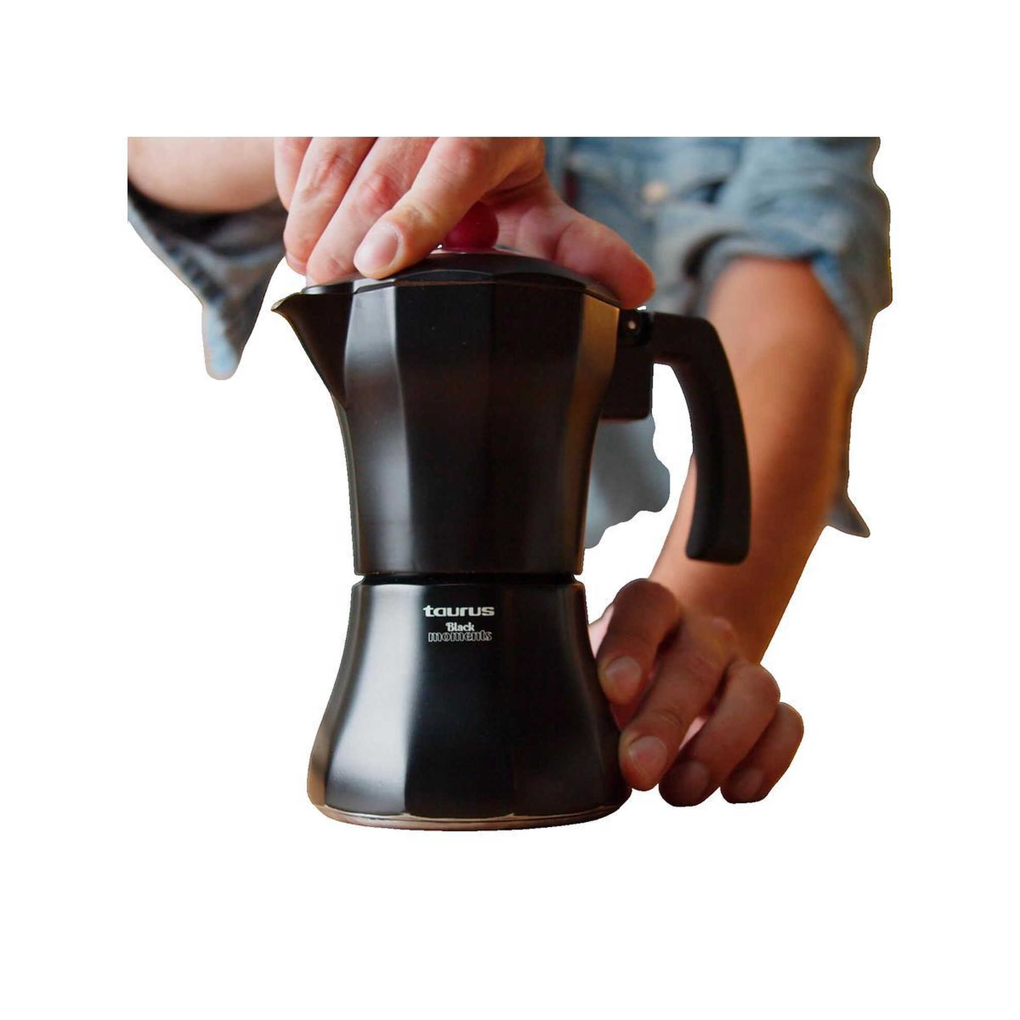 Voir la diapositive 3 : Taurus Cafetière Italienne Taurus 9 Tasses Noire