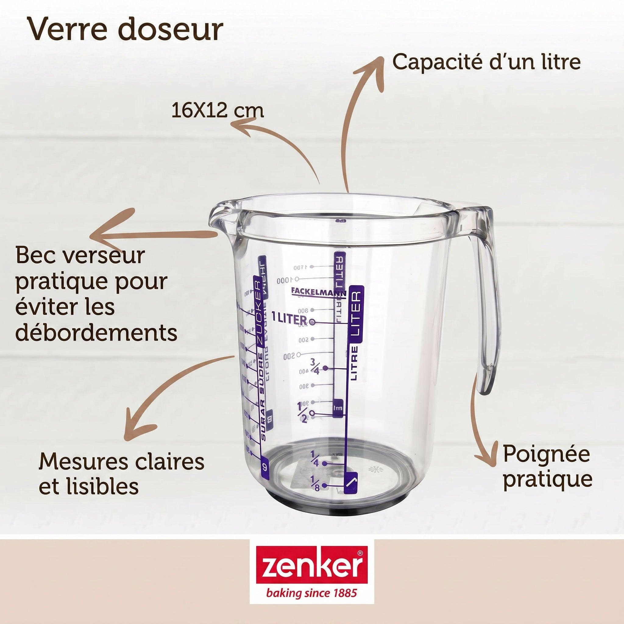 Voir la diapositive 3 : Fackelmann Verre doseur 1l en plastique de haute qualité fackelmann