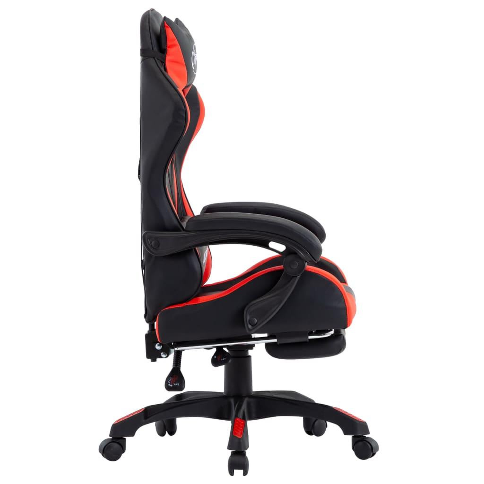 Voir la diapositive 3 : VIDAXL Fauteuil de jeux video et repose-pied Rouge et noir Similicuir