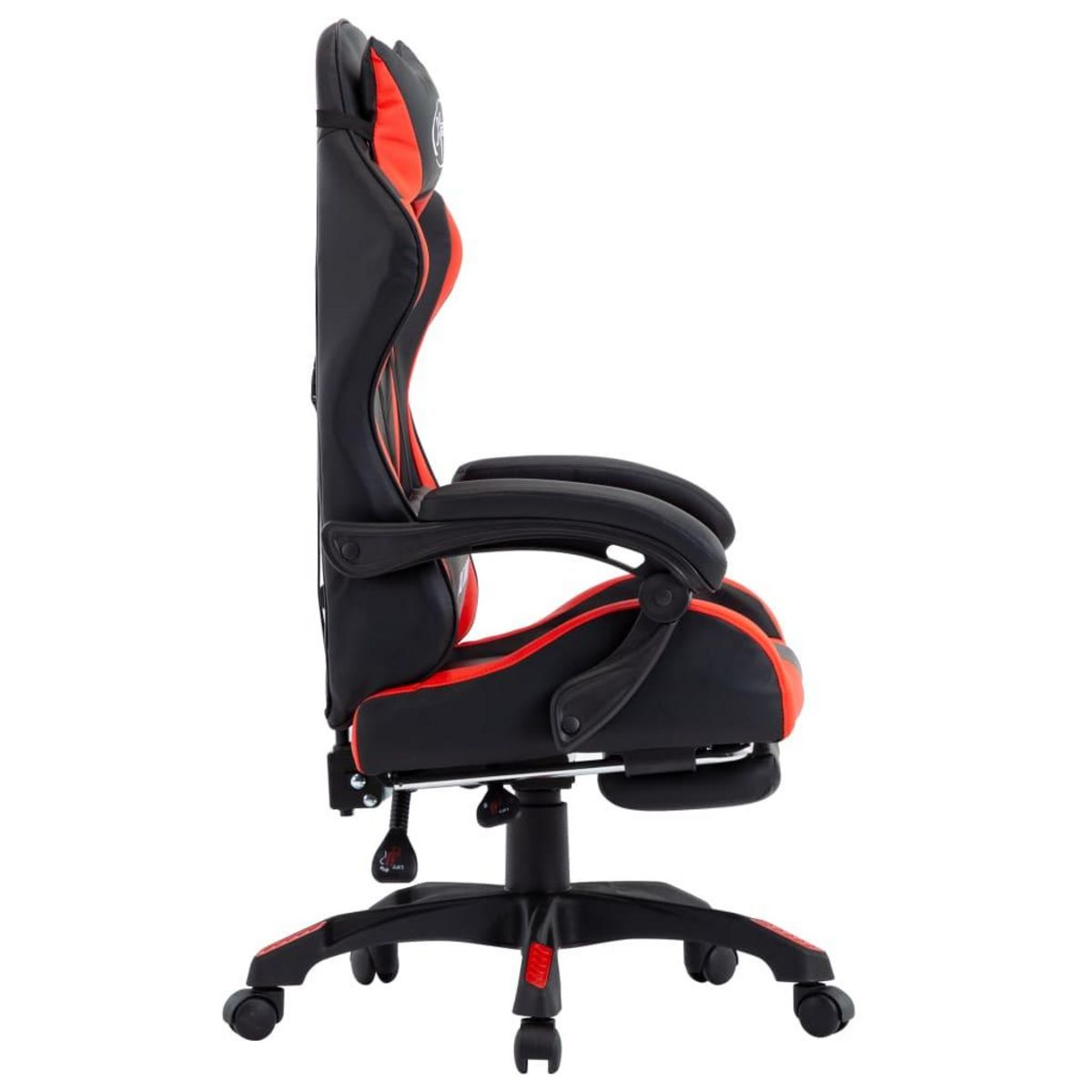 VIDAXL Fauteuil de jeux video et repose-pied Rouge et noir Similicuir