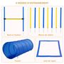 Voir la diapositive 4 : PAWHUT Agility sport pour chiens équipement complet obstacle, tunnel, slalom, zone repos + sac de transport bleu jaune