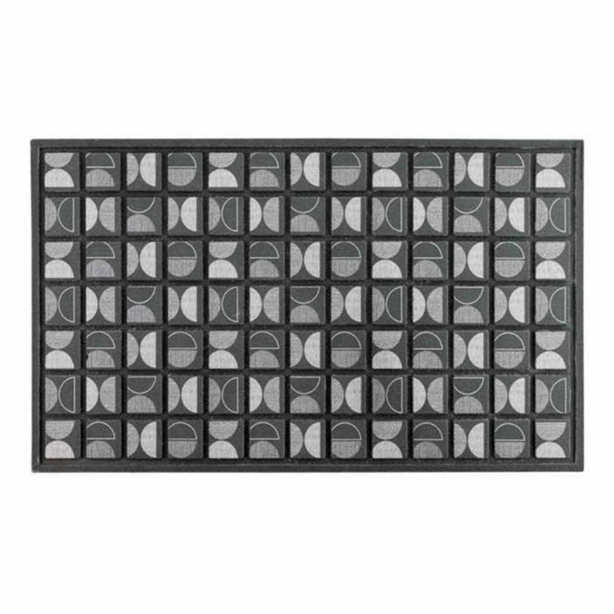 Paris Prix Tapis d'Entrée Déco  Retroblack  45x75cm Noir