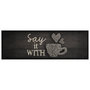 Voir la diapositive 2 : VIDAXL Tapis de cuisine lavable imprime tasse noir 60x180 cm velours