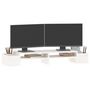 Voir la diapositive 4 : VIDAXL Support de moniteur Blanc 100x27,5x15 cm Bois de pin solide