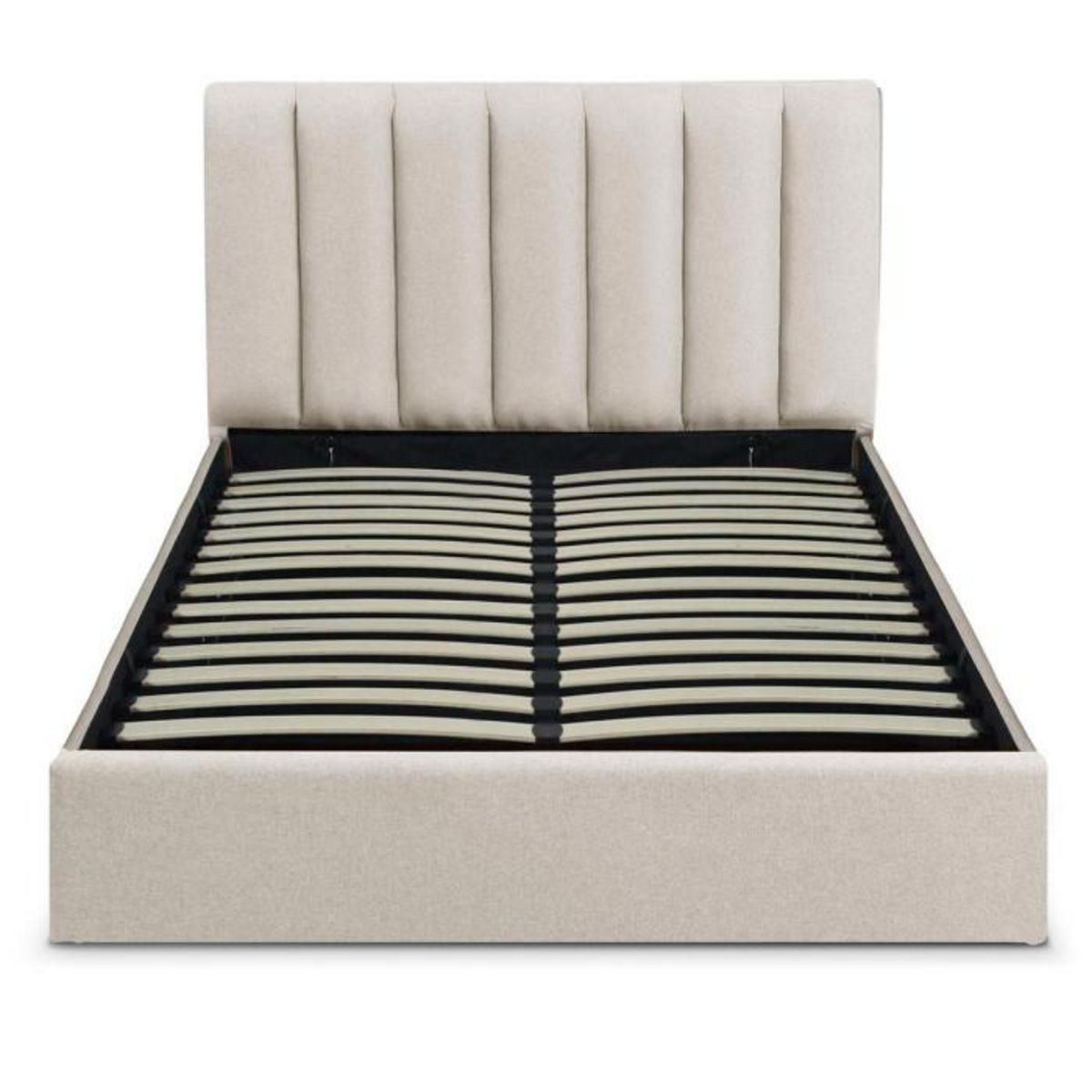 Paris Prix Lit Coffre Design en Tissu  Songa  140x190cm Beige